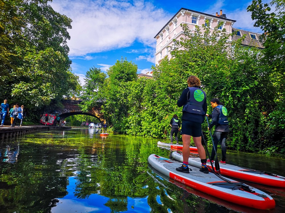 Paddleboarding in Regent's Canal