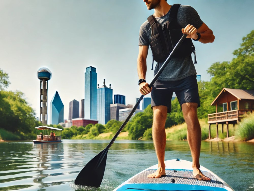 Paddleboarding on the Trinity River