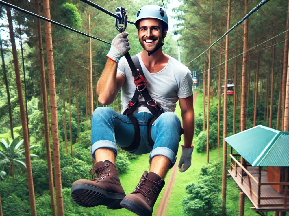 Zip Lining at Trinity Forest Adventure Park