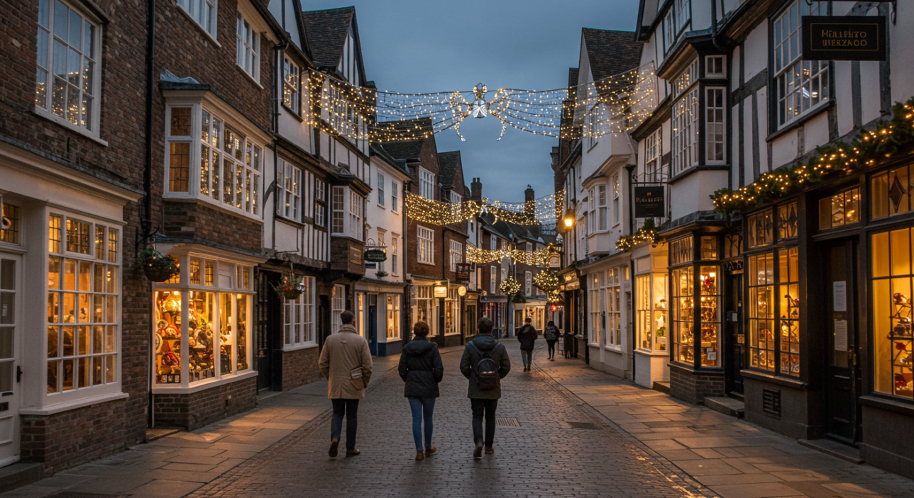 1. Guildford High Street Historic Charm and Sparkling Displays